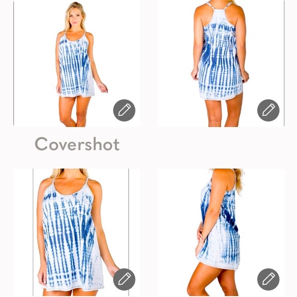 🔴 CLEARANCE🏝️ NWT DENIM COTTON RAZOR-BACK TIE-DYE DRESS/SWIM COVER-UP Womens S M - Picture 4 of 14